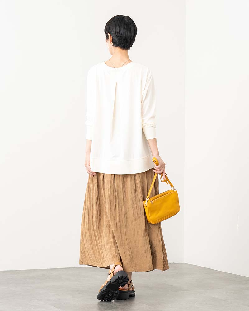 ギザコットン混Vネックリブチュニック