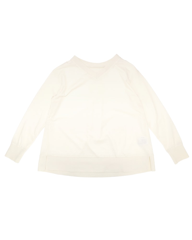 ギザコットン混Vネックリブチュニック