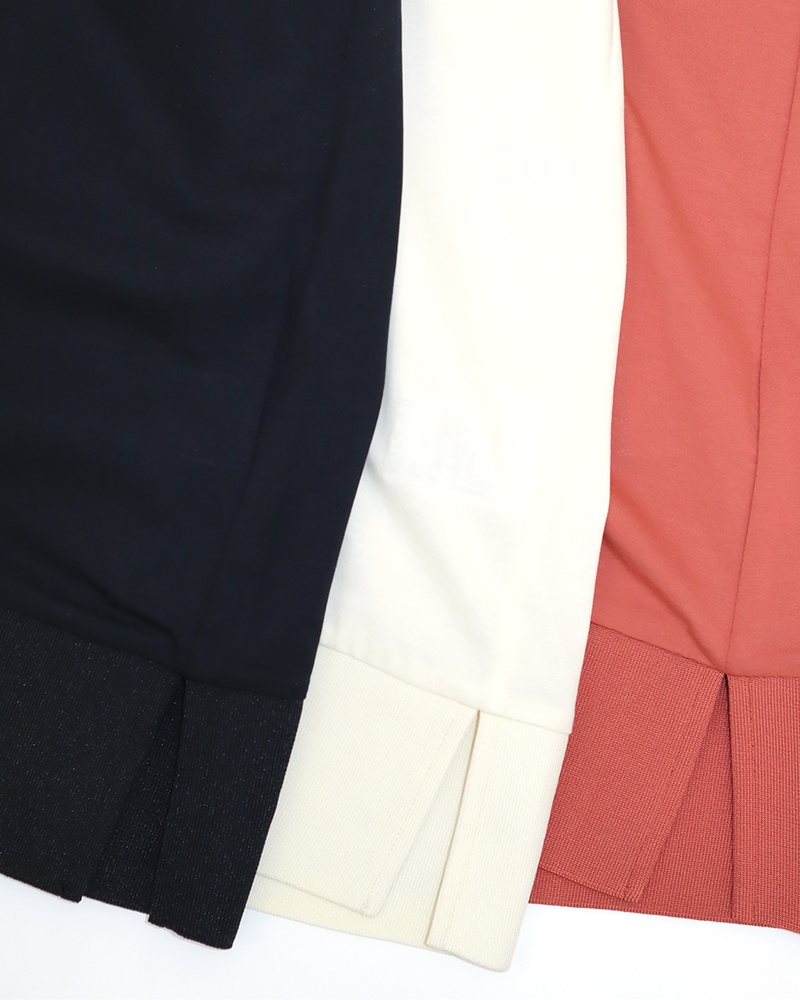 ギザコットン混Vネックリブチュニック