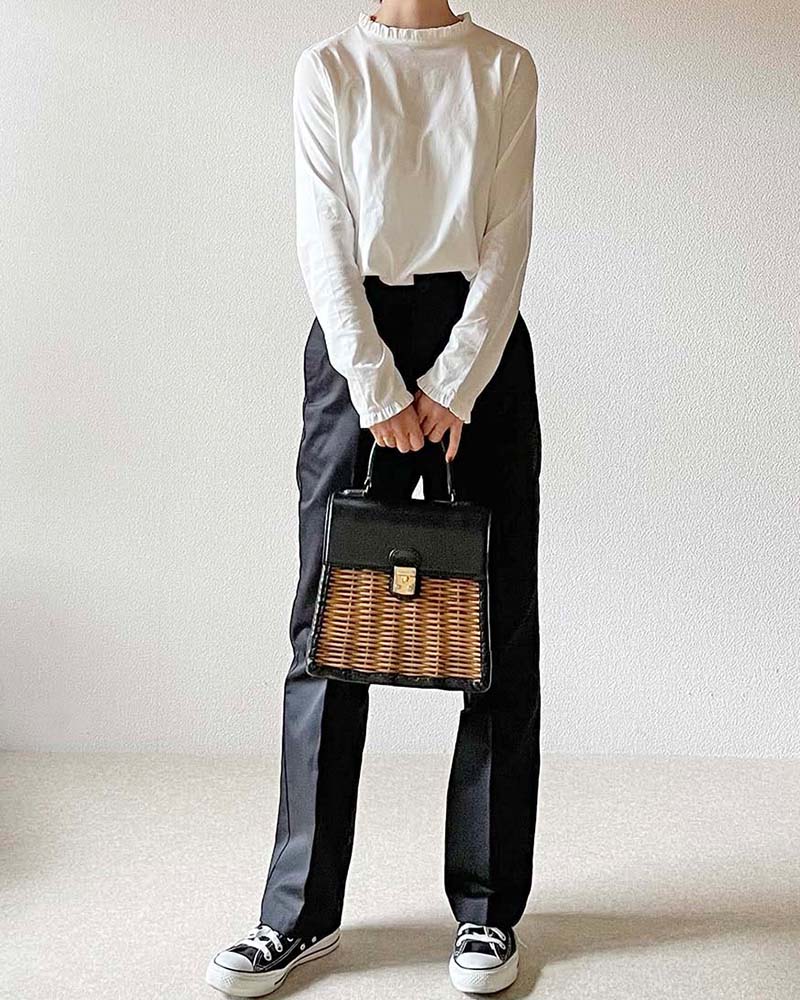 【Canaria Style】フリルスタンドネックプルオーバー