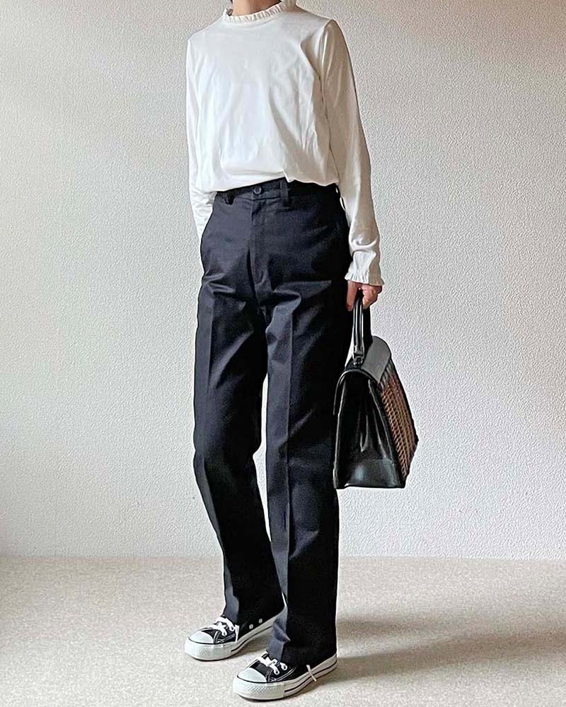 【Canaria Style】フリルスタンドネックプルオーバー