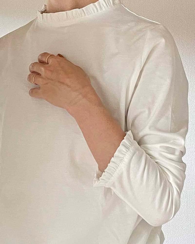 【Canaria Style】フリルスタンドネックプルオーバー