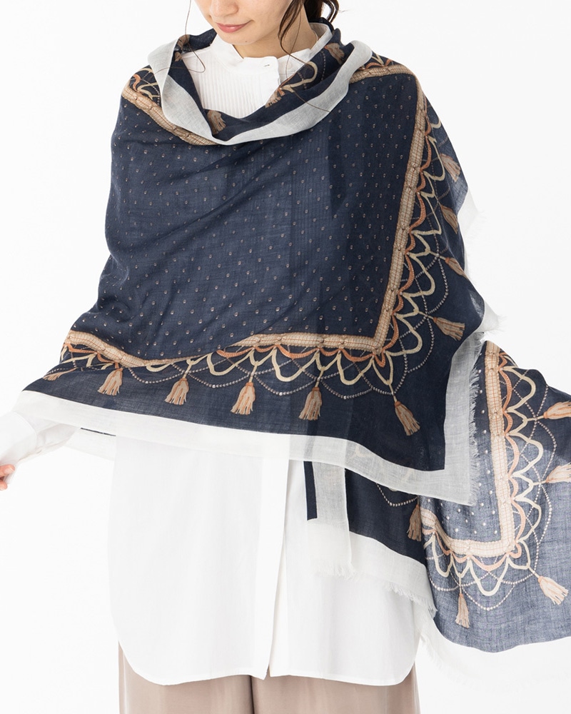ゲリラSALE超逸品 正絹絞り 大判ショール 大判ストール〈OS/BG-002〉｜西村織物 オンラインショップ｜博多
