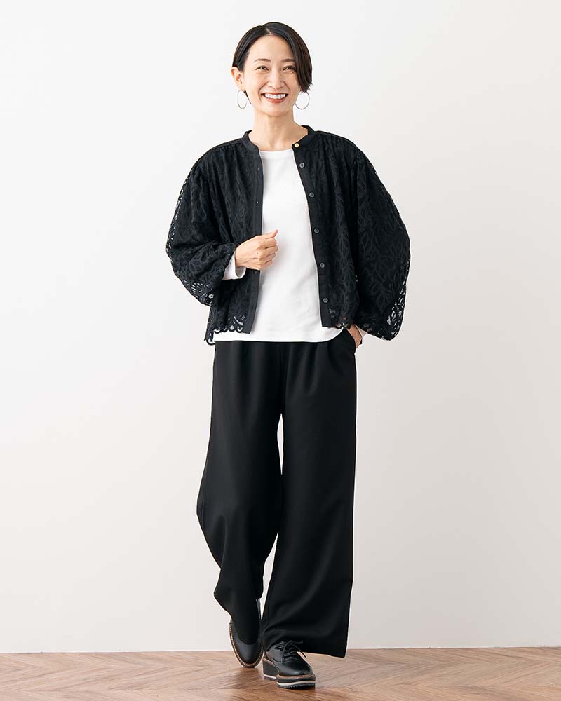 エレガンス刺繍ロングスリーブカットソー