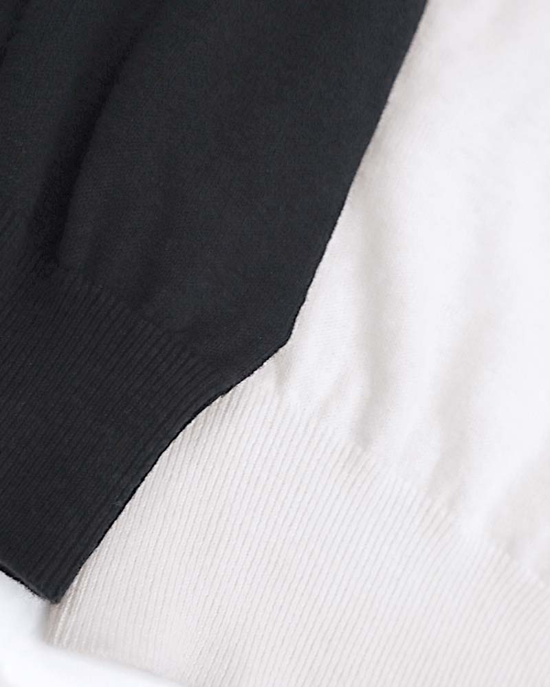 リネンコットンシルクラウンドネックプルオーバー