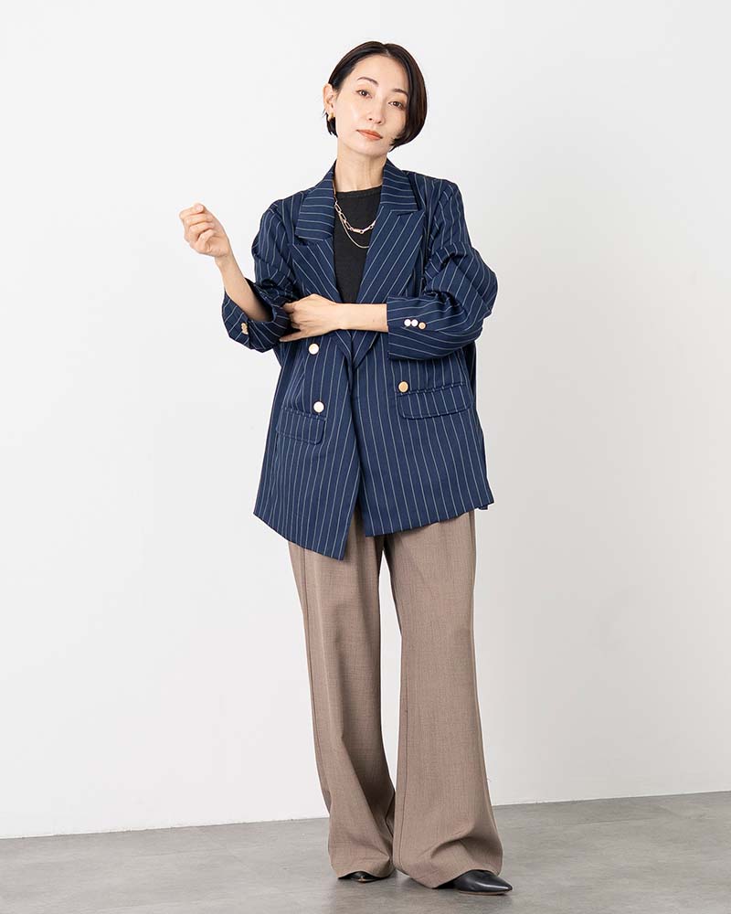 リネンコットンシルクラウンドネックプルオーバー