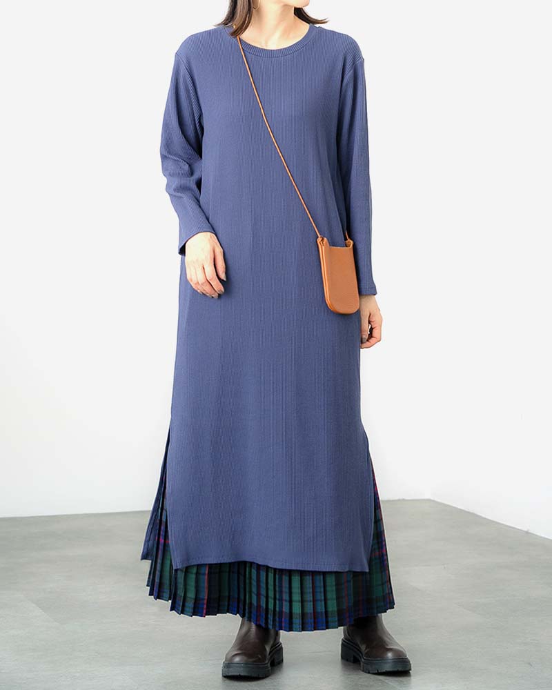 【otostyle】テレコリブIラインワンピース