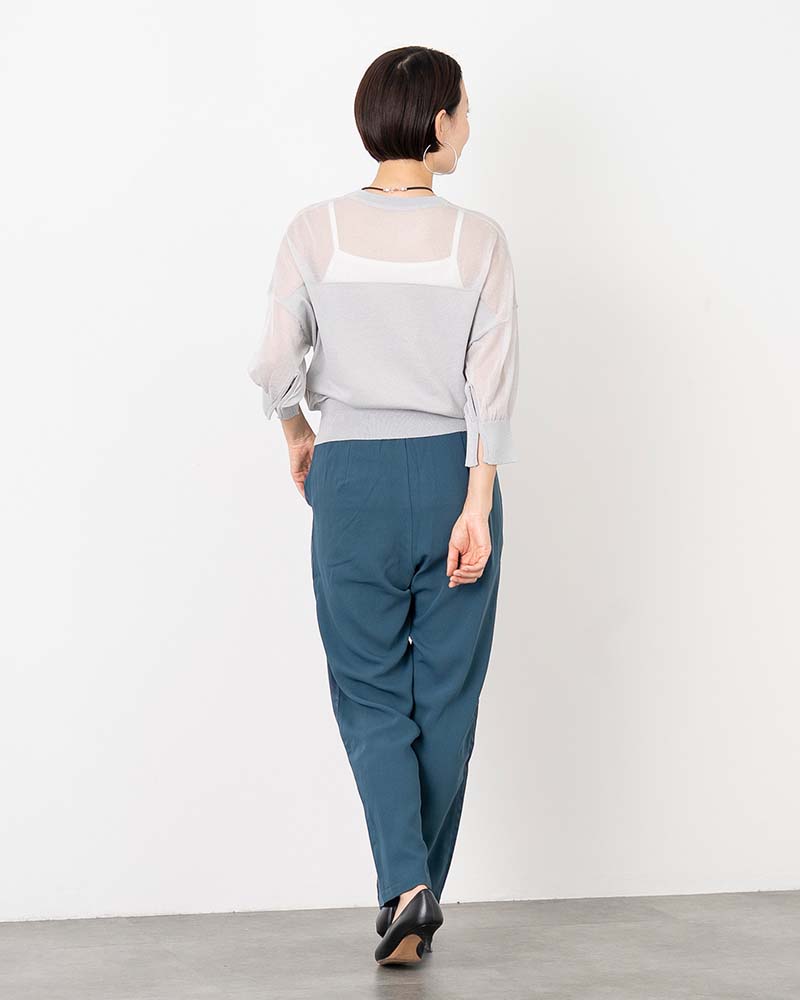 レーヨン混シアーコンビニットプルオーバー