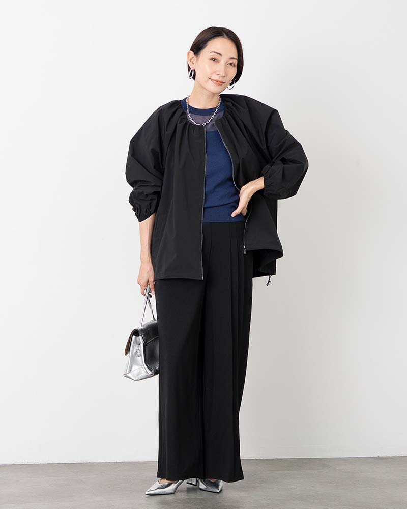 レーヨン混シアーコンビニットプルオーバー