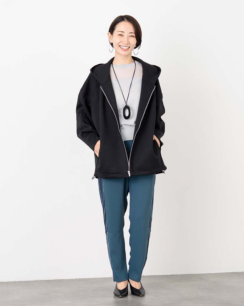 レーヨン混シアーコンビニットプルオーバー