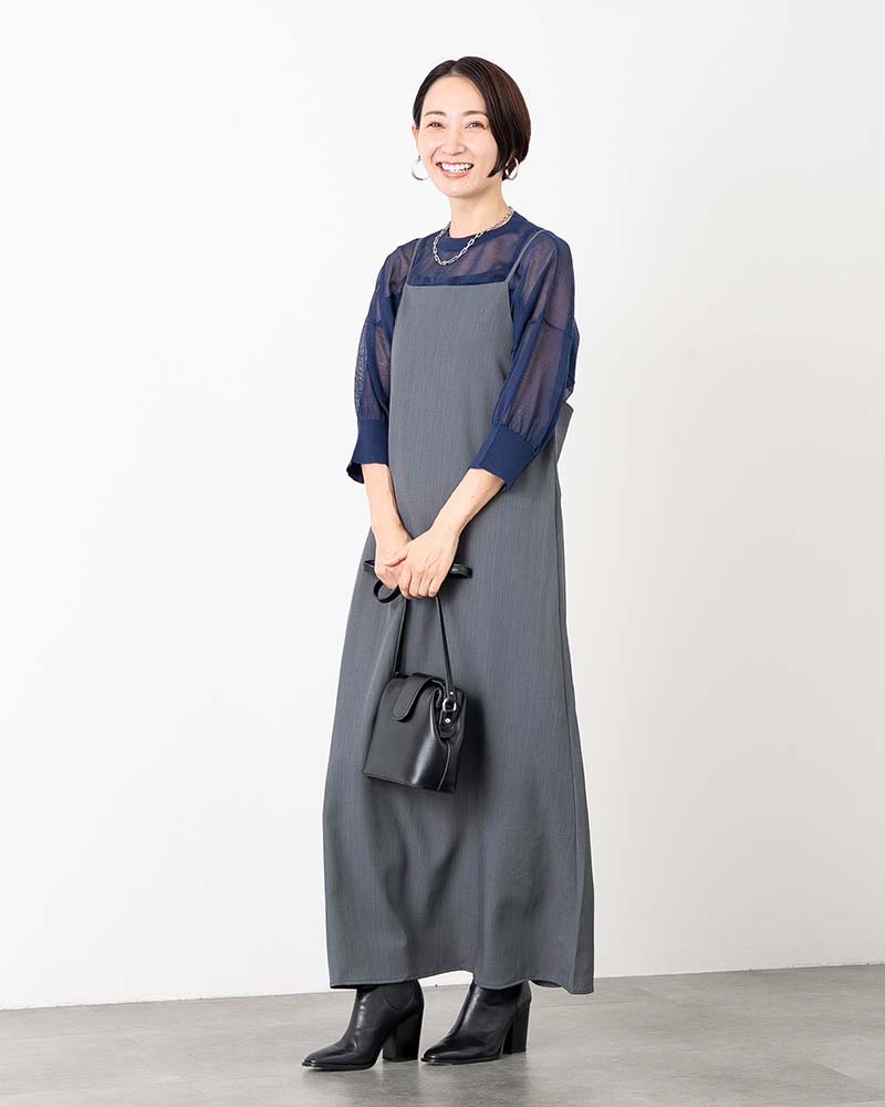 レーヨン混シアーコンビニットプルオーバー