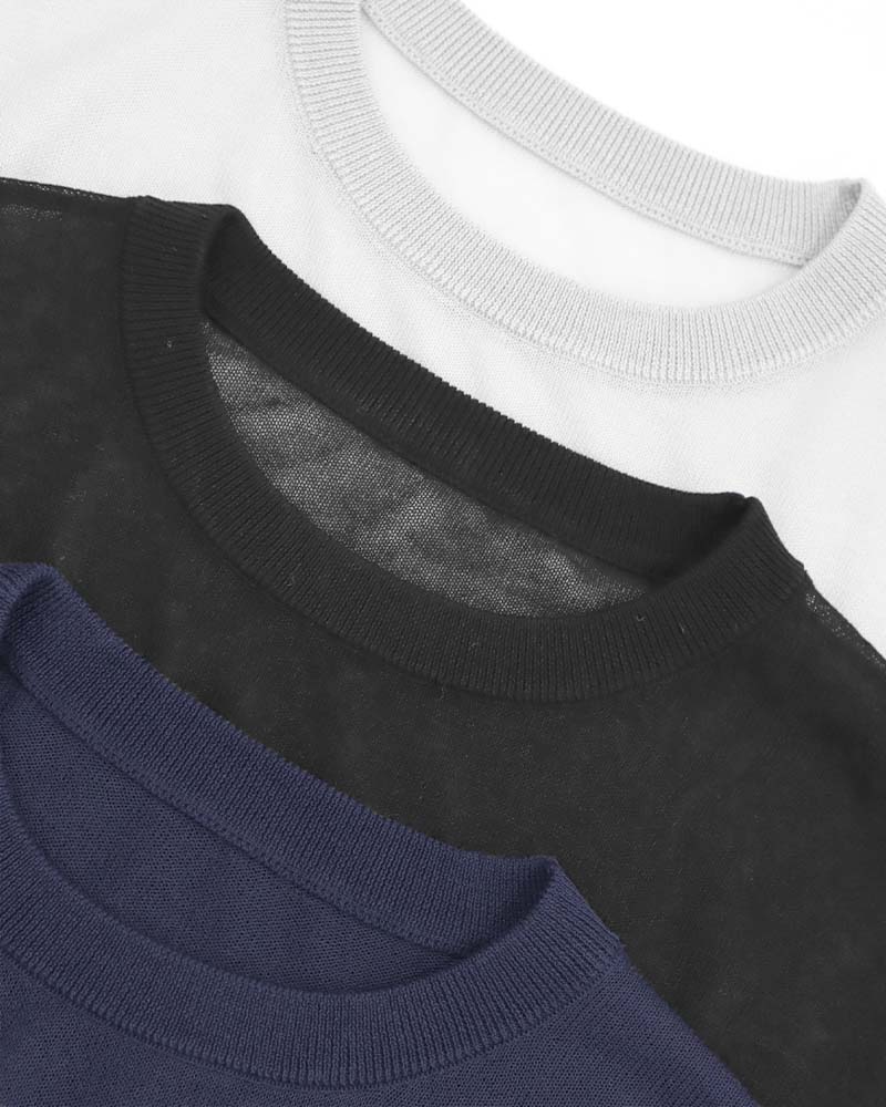 レーヨン混シアーコンビニットプルオーバー