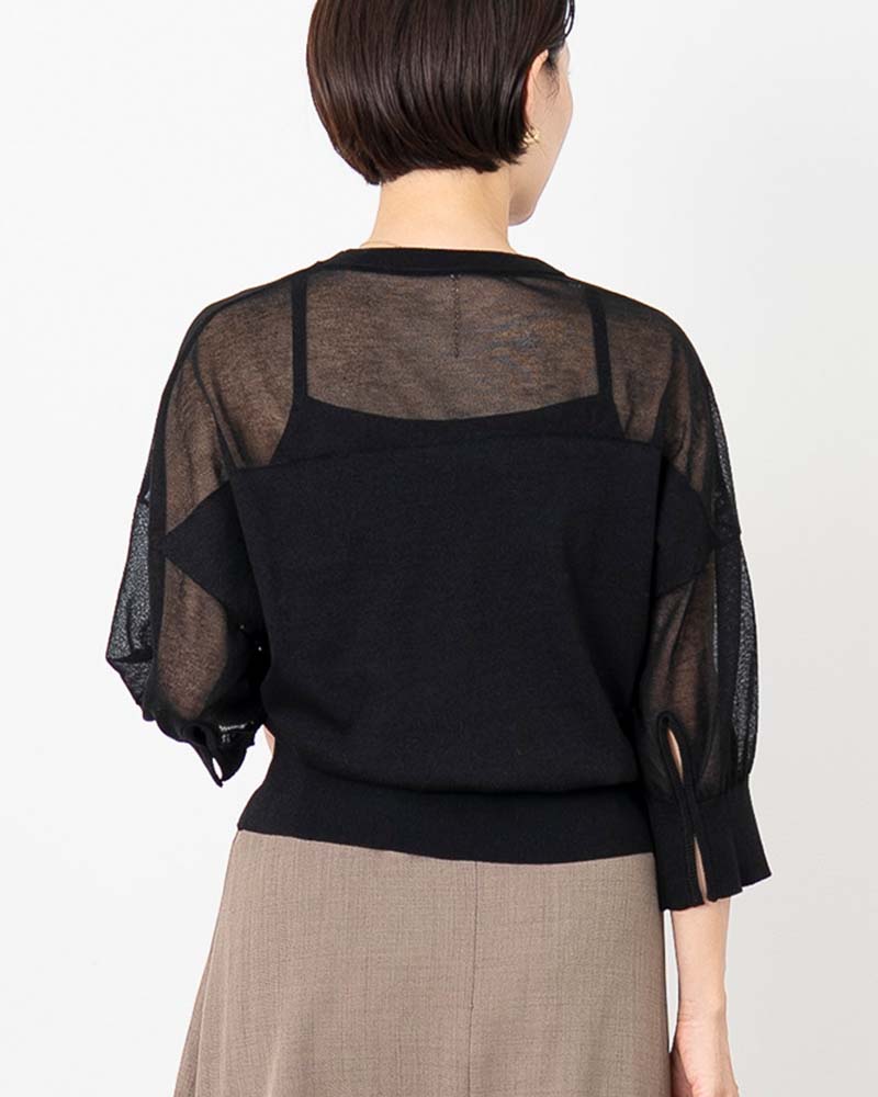 レーヨン混シアーコンビニットプルオーバー