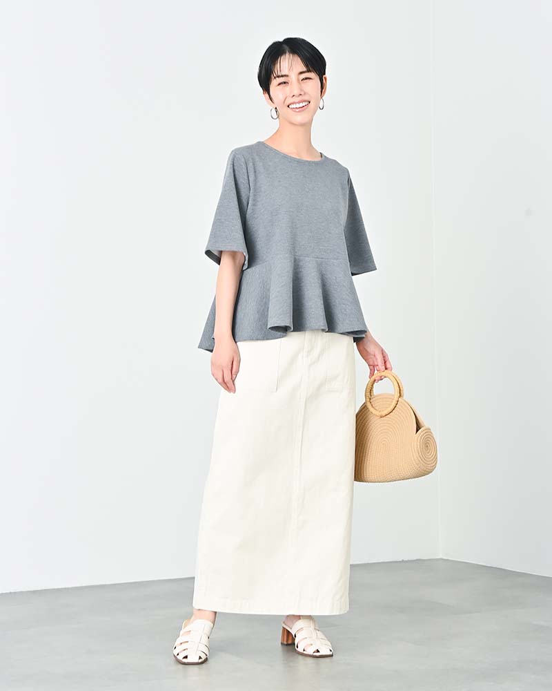 【YOKO ISHIBASHI】バックスリットコットンベイカースカート