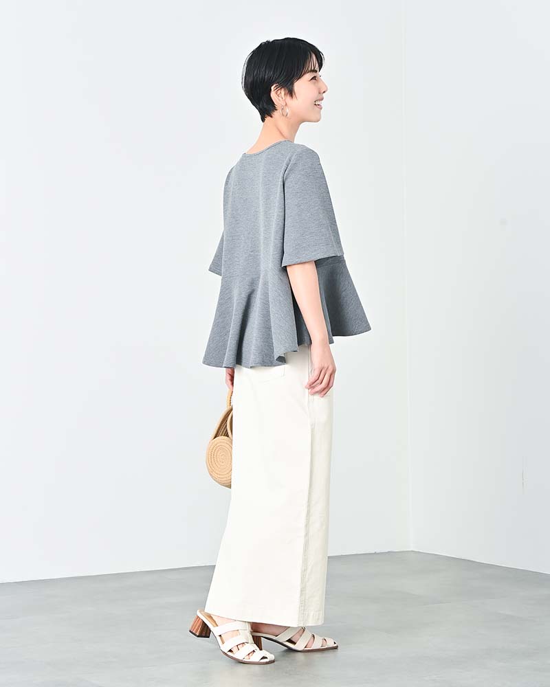 【YOKO ISHIBASHI】バックスリットコットンベイカースカート