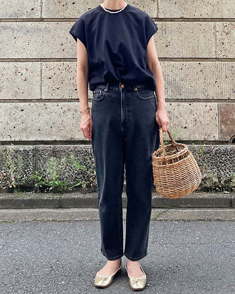 【Canaria Style】ストレッチデニムリラックステーパードパンツ