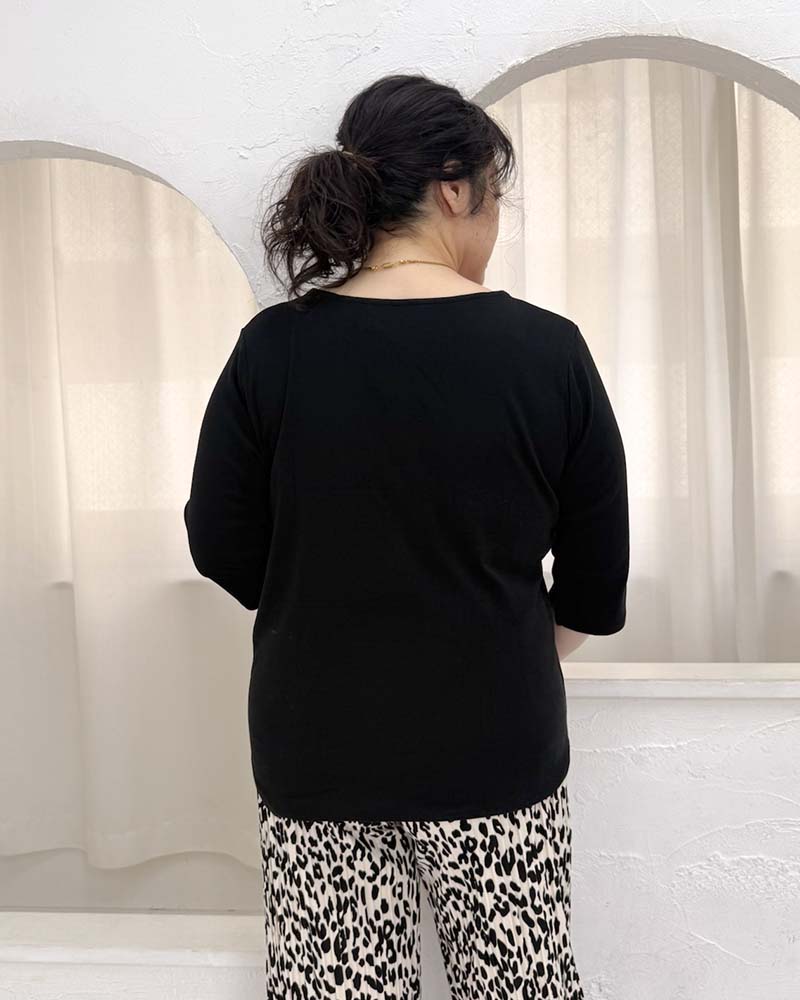 【otostyle】七分袖Vネックプルオーバー