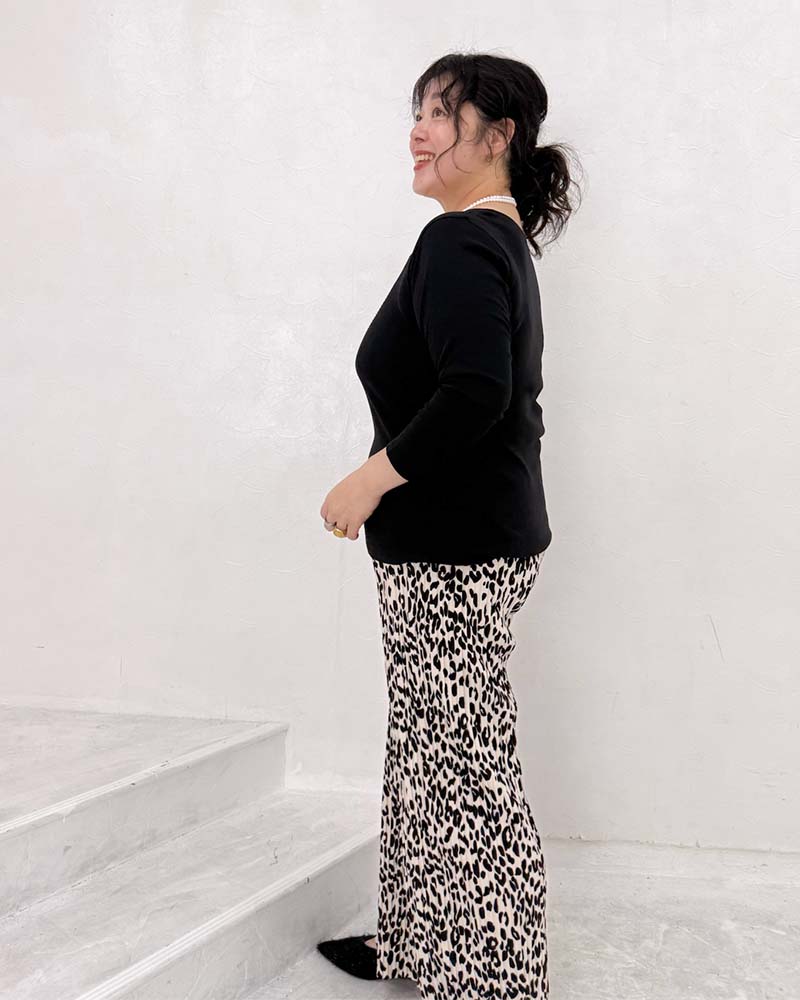 【otostyle】コットンフライスラウンドネック八分袖Tシャツ