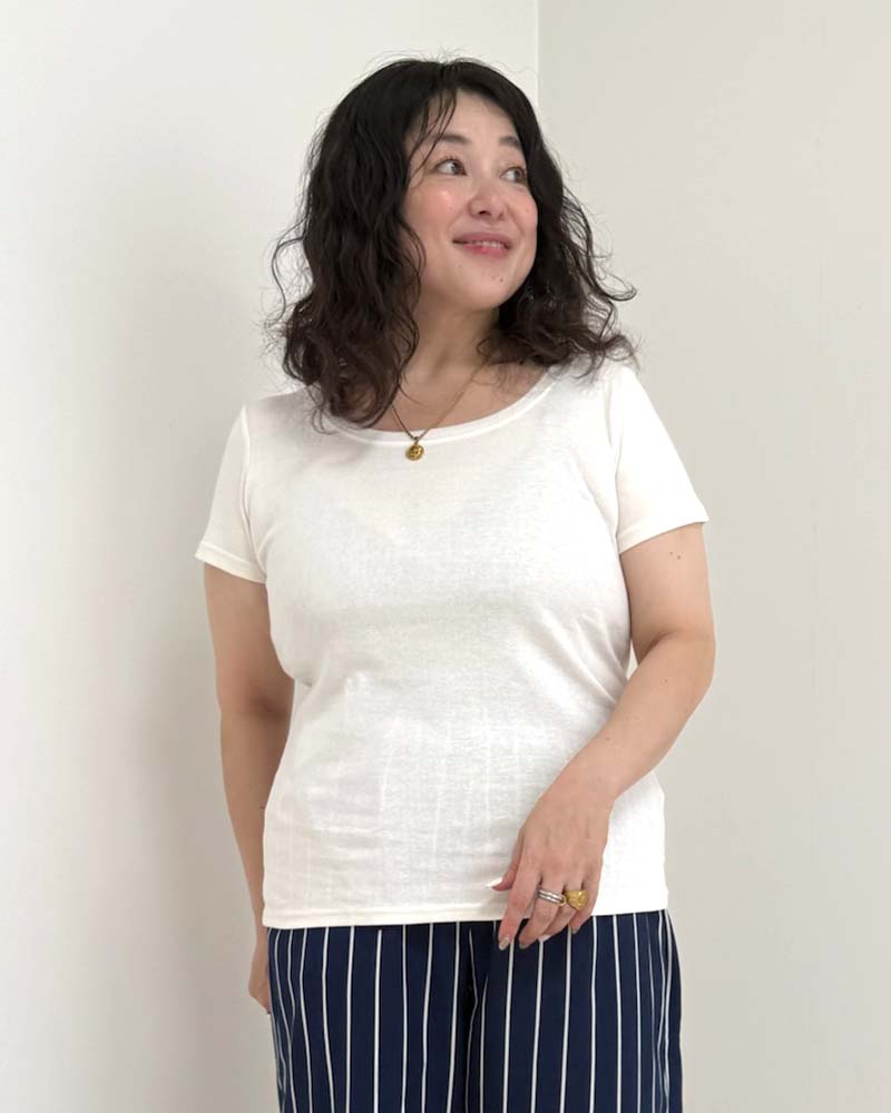 【otostyle】コットンフライスラウンドネック半袖Tシャツ