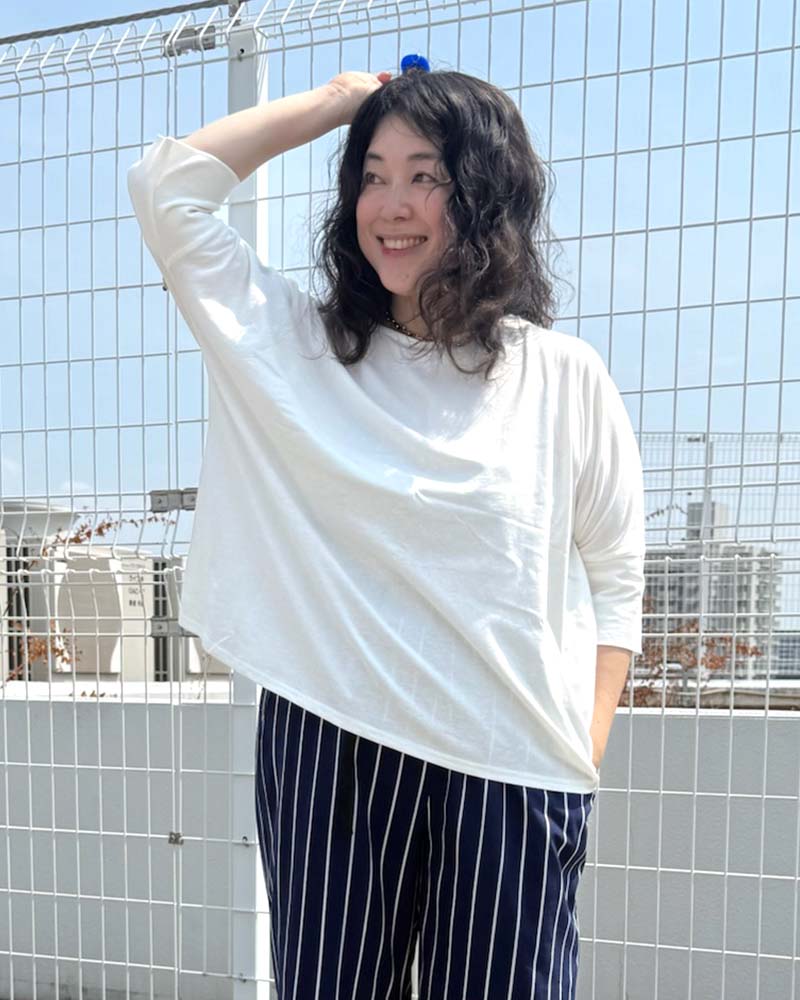 【otostyle】ドロップショルダークルーネックTシャツ