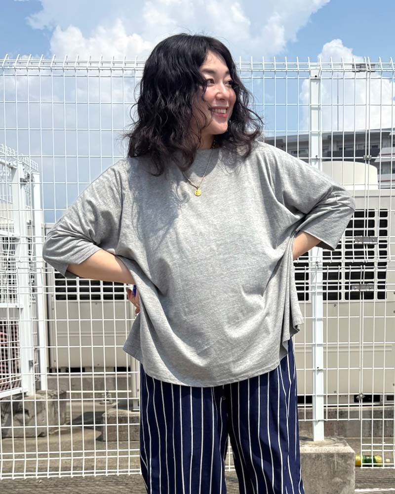 【otostyle】ドロップショルダークルーネックTシャツ