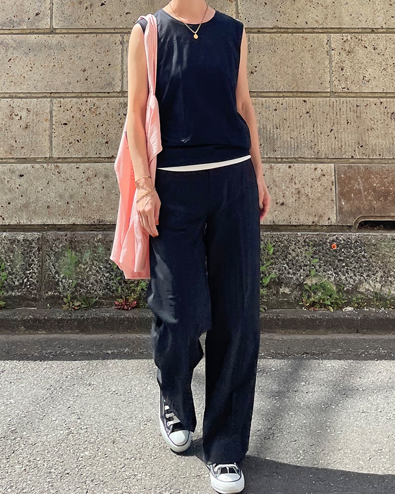 【Canaria Style】天竺コンパクトネックプルオーバー