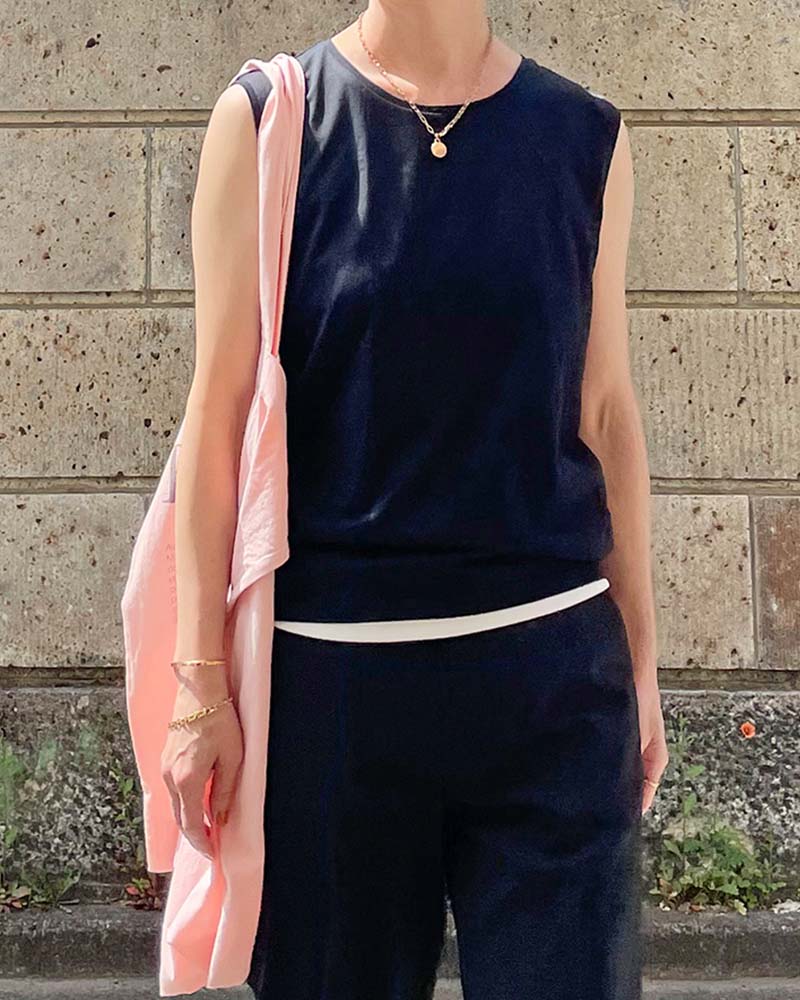 【Canaria Style】天竺コンパクトネックプルオーバー