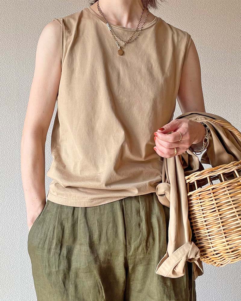 【Canaria Style】天竺コンパクトネックプルオーバー