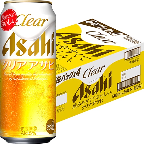アサヒ クリアアサヒ 500ml×24本 1ケース 発泡酒 ビール類 u-yu