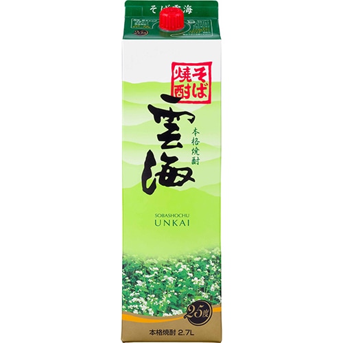 雲海酒造 そば焼酎 雲海 25度 2.7Lパック 2700ml×6本 1ケース u-yu