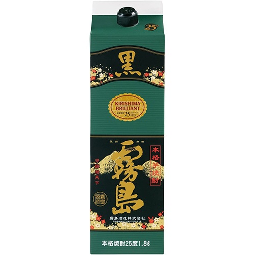 霧島酒造 芋焼酎 黒霧島 25度 1.8Lパック 1800ml×6本 1ケース 宮崎 u-yu