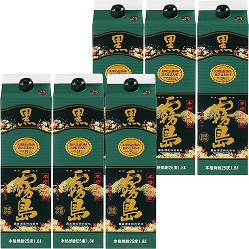 霧島酒造 芋焼酎 黒霧島 25度 1.8Lパック 1800ml×6本 1ケース 宮崎 u-yu