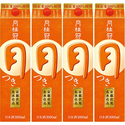 月桂冠 月 つき 3L パック 3000ml×4本 1ケース 日本酒 u-yu