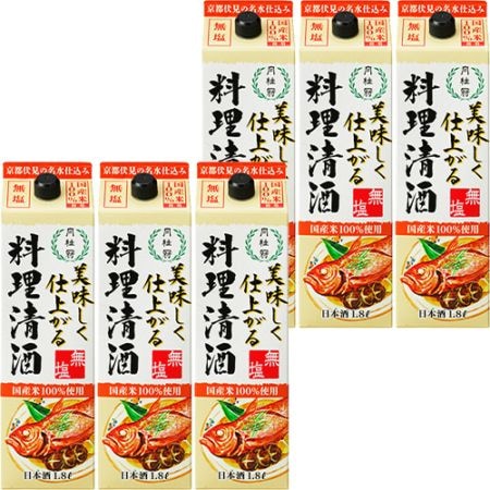 月桂冠 美味しく仕上がる料理清酒 1.8Lパック 1800ml×6本 1ケース u-yu