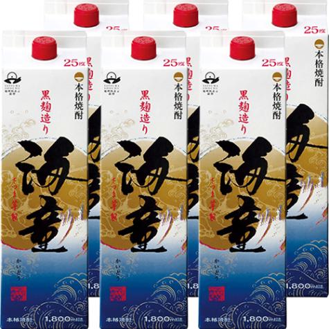 濱田酒造 芋焼酎 海童 25度 1.8Lパック 1800ml×6本 1ケース u-yu