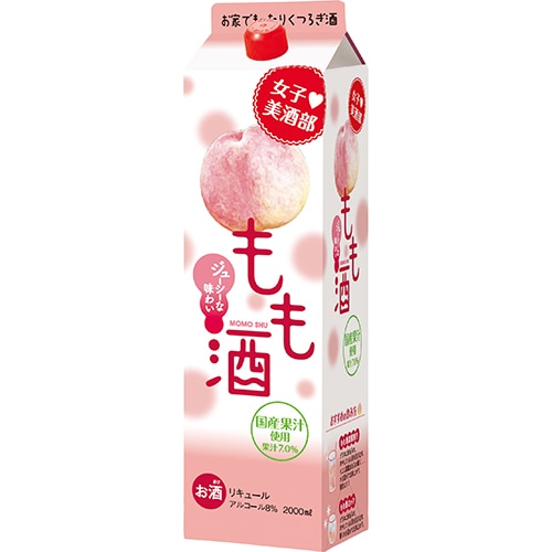 中国醸造 女子美酒部 もも酒 2Lパック 2000ml×6本 1ケース u-yu