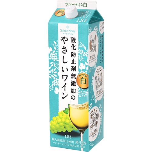 サントネージュ 酸化防止剤無添加のやさしいワイン 白 1.8L パック 1800ml×6本 u-yu