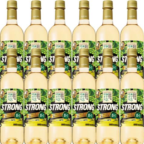 サントリー 酸化防止剤無添加のおいしいワイン ストロング 白 720ml×12本 u-yu