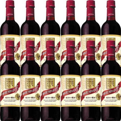 サントリー 酸化防止剤無添加のおいしいワイン。 糖質30％オフ 赤 720ml×12本 1ケース u-sa