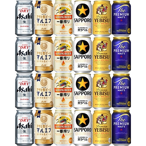 人気ビール6種アソート 350ml×24本 （6種×各4本） 飲み比べ ビールセット u-sa