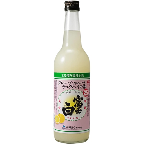 中野ＢＣ 富士白グレープフルーツチュウハイの素 600ml×6本 1ケース u-yu