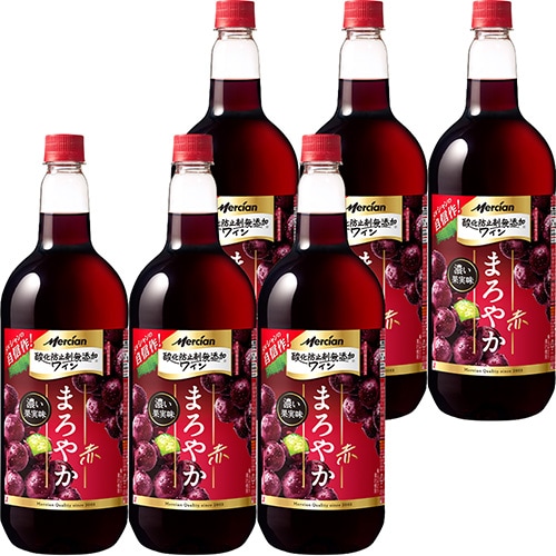 メルシャン 酸化防止剤無添加ワイン まろやか赤 1.5Lペットボトル 1500ml×6本 1ケース u-sa