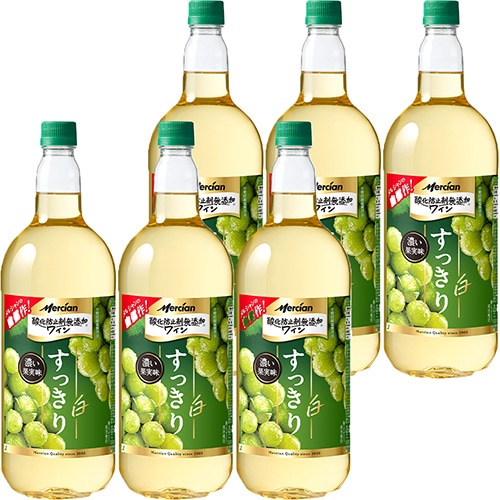 メルシャン 酸化防止剤無添加ワイン すっきり白 1.5Lペットボトル 1500ml×6本 1ケース u-sa