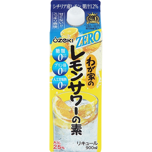 大関 わが家のレモンサワーの素 ZERO ゼロ パック 900ml×6本 1ケース u-sa