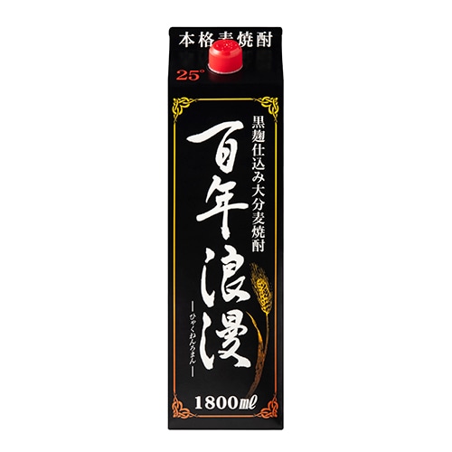 老松酒造 麦焼酎 百年浪漫 黒麹 1.8Lパック 1800ml×6本 大分 1ケース u