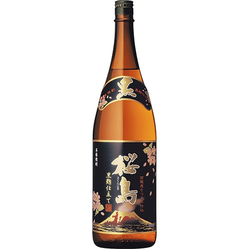 本坊酒造 芋焼酎 黒麹仕立て桜島 25度 1.8L瓶 1800ml 鹿児島 u-yu
