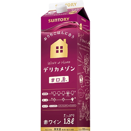サントリー デリカメゾン 甘口赤 1.8Lパック 1800ml×6本 1ケース u-sa