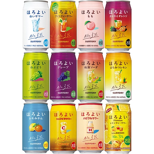 サントリー ほろよいシリーズ 12本セット 350ml×12本(12種×各1本) ギフトカートン入り チューハイセット u-sa