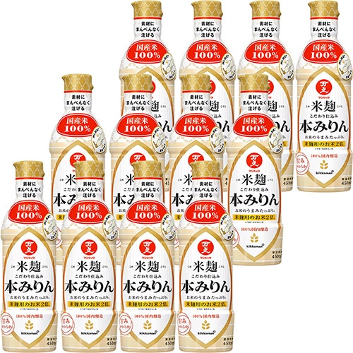 キッコーマン マンジョウ 米麹こだわり仕込み 本みりん 450ml×12本 ペットボトル u-sa