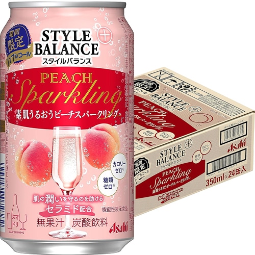アサヒ スタイルバランスプラス 素肌うるおうピーチスパークリング 350ml×24本 ケース 限定 u-sa